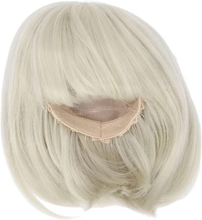 Poppenpruik met Rechte Pony, Schouderlengte Kort Haar, Zachte Vezel voor Gemakkelijk Knippen, 1/3 BJD Poppen - Matcha-groen.