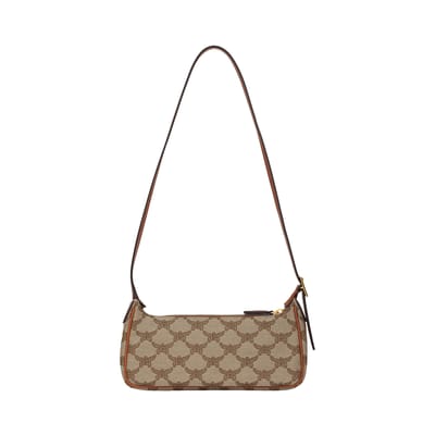 MCM Iconisch Laurierlogo Inreliëf Jacquard Schoudertas Dames Schoudertas Beige MWSESAC02IG001 Basic Set (Bag+Dust Bag) white