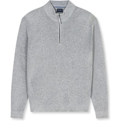 OLYMP Casual modern fit half zip trui katoen - korte rits - grijs