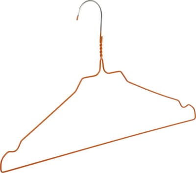 De Kledinghanger Gigant - Draadhanger - Stomerijhanger - Volwassenen - 404-24 - 100 Stuks - metaal - Oranje - Rokinkepingen - 41 cm - Ø 2,4 mm - Kledinghanger - Kleerhanger (404_24_05/100)