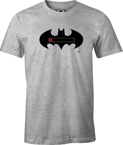 DC Comics - Dead Battery Batman T-Shirt Grey - S