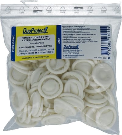 Duoprotect Vingercondoom maat XL 100 Stuks
