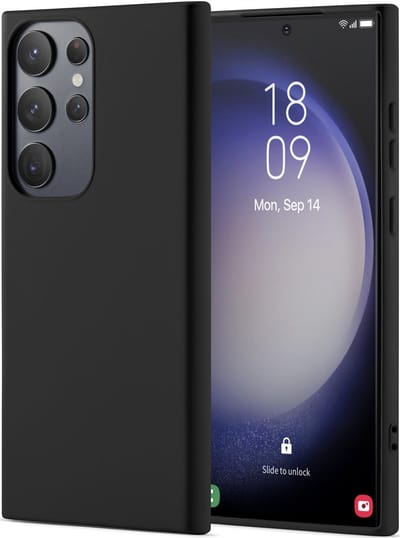 YPCd Backcover Geschikt voor Samsung Galaxy S23 Ultra – Shockproof TPU Hoesje met Verhoogde Randen voor Scherm- en Camerabescherming – Zwart