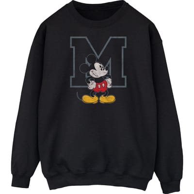 Disney Heren Classic M Mickey Mouse Sweatshirt (Zwart)
