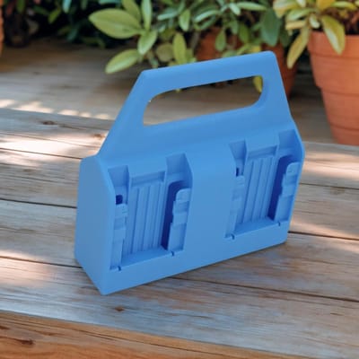 Opbergkoffer Batterijen - Batterijhouder Gereedschap - Gereedschap Organiseren - Schokbestendig Polystyreen - 15.6 x 15.2 x 4.8 cm - Lichtblauw