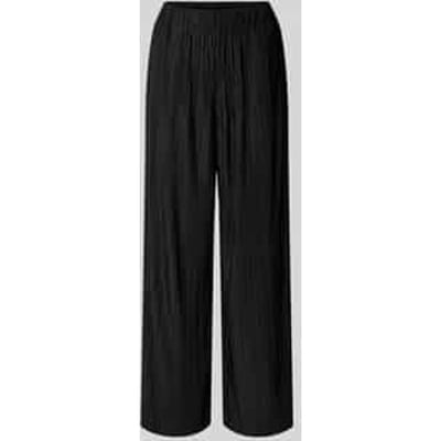 Regular fit wijde broek in plissélook, model 'FELLIE'