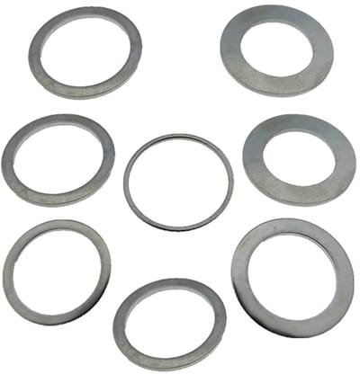 Cirkelzaagblad Reductieringen - Adapter Ringen - Zaagblad Aanpassen - Set van 8 stuks - Diverse Maten - Zilver