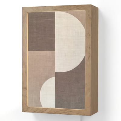 Wandlamp 20x30 cm - Oplaadbaar - Raster - Halve cirkels - Contrast - Wandlampen binnen woonkamer - Slaapkamer lamp met kabel - Decoratieve nachtlamp - Vloerlamp snoer