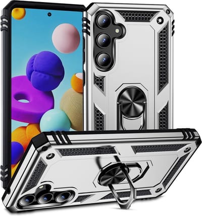 Coverup Hoesje - Geschikt voor Samsung Galaxy A55 Hoesje - Coverup Ring Kickstand Back Cover - Grijs