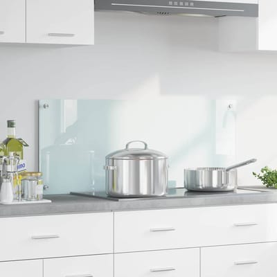 vidaXL - Keuken - Spatscherm - Wit - 100 - x - 40 - cm - gehard - glas