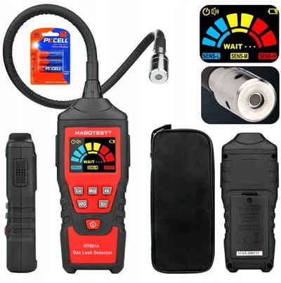 Gasdetector - Draagbare Multigas Meter - 40cm Flexibele Sonde - Hoogwaardige Sensor - Geluid en Licht Alarm - Voor Methaan en Propaan - Professionele Veiligheidsuitrusting
