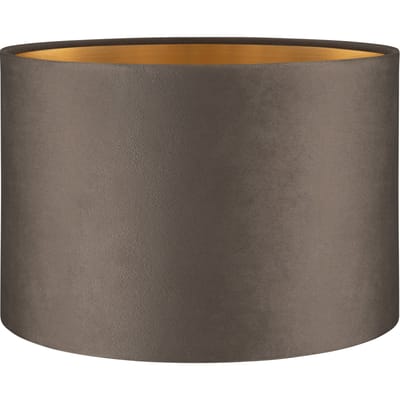 Fluweel - Velvet Lampenkap - Cilinder - Grey + goud - Luxe stijl - ø30 x 20 cm - E27 fitting - voor tafellampen en Pendellamp - voor woonkamer en eetkamer