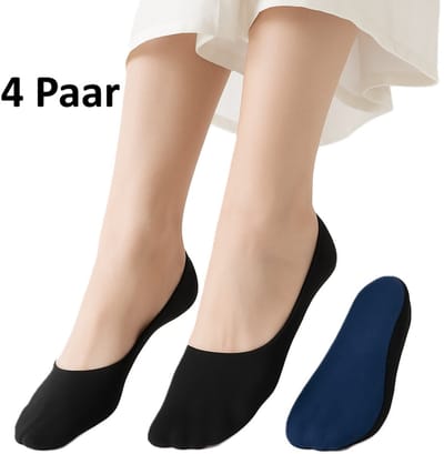 4 Paar Verkoelende Sokken Voor Dames I Onzichtbare Sokken I Stofsokken I Zacht & Lichtgewicht I Bootsokken I Maat 36-42 I Zwart