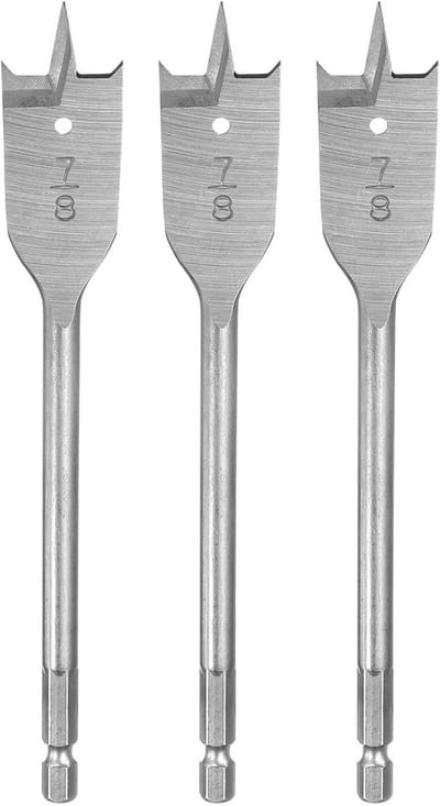 Dailygoods- Spatboor 3 Stuks - Platte Boor - Houtbewerking - Hoogwaardig Koolstofstaal - Snelwissel 1/4 Inch - Dubbelzijdige Snijpunten