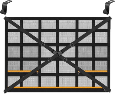 SnelShoppen - Bagagenet voor de auto 90 × 65 cm met verstelbare kruisbanden, 3 onafhankelijke zakken met ritssluiting voor optimaal opberggemak en org