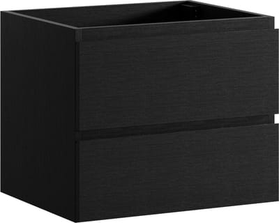 Badplaats Wastafelkast Angela 60 x 48 cm – Zwart Houtnerf – Hangend Wastafelmeubel Met Lades