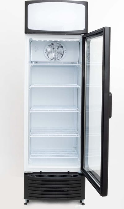 Husky C400H-WE-NL-HS - Barkoelkast - Met glazen deur - 397 Liter - Zwart