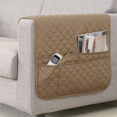 1 stuks Sofa Armleuning Organizer met 5 Zakken en Bekerhouder Dienblad Bank Fauteuil Hangende Opbergtas voor TV Afstandsbediening Mobiele Telefoon 1PC 50x90 cm gray