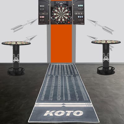 Zwarte Dartmat met Werplijnen - Vloerbescherming en Precisie Werpzone 80x285 cm