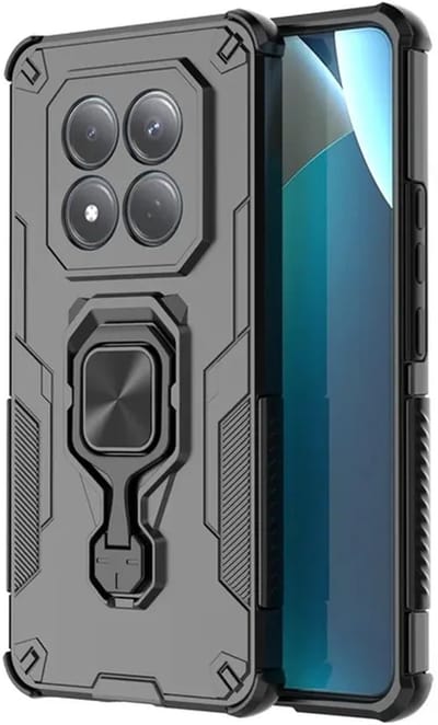 MobyDefend Hoesje - Geschikt voor Xiaomi Redmi Note 15 4G - Dubbelgelaagde Pantsercase Met Standaard - Zwart