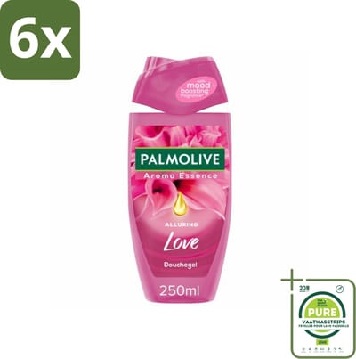 Palmolive Douchegel Aroma Essence Alluring Love 250 ml - Voordeelverpakking - 6 stuks - Douchegel - Geur