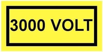 3000 volt sticker 100 x 50 mm