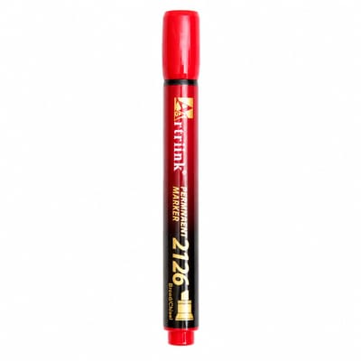 Schuine permanente marker - 1 rode pen - enkelzijdig - basisverpakking
