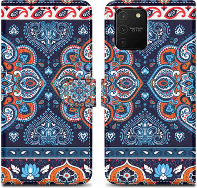Cadorabo Hoesje geschikt voor Samsung Galaxy A91 / S10 LITE / M80s - Design Blauwe Mandala No. 1 - Beschermhoes Case Cover met magnetische sluiting, standaardfunctie en kaartvakje