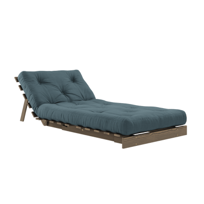 Karup Slaapbank Roots 90 - 757 Petrol Blue - 106 carob brown lacquered