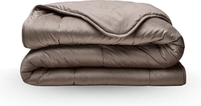 Zelesta Velvetbed Taupe 200x200 - Dekbed zonder overtrek - Velvet dekbed - Wasbaar hoesloos dekbed - Bedrukt dekbed - Dekbed met vaste overtrek - All year winterdekbed & zomerdekbed