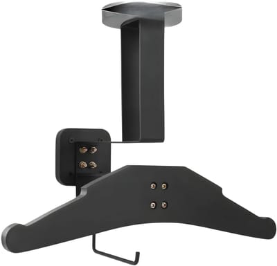 Motorhelmhouder – Voor slaapkamers, entrees en kasten – Muurbevestigde hanger voor helmen, tassen en kleding – Zwart Metaal, set van 2