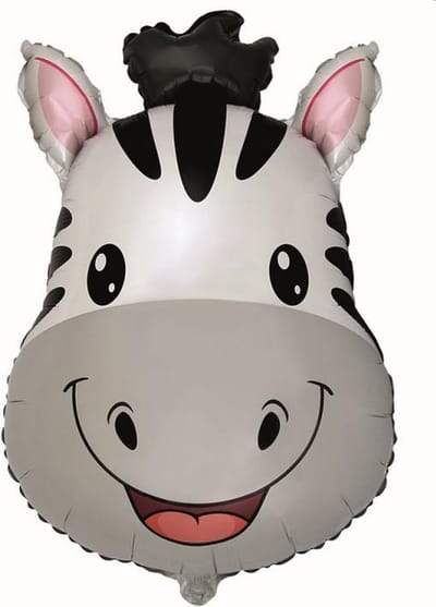 Folieballonnen Zebrakop ±48 cm x 68 cm (flat)