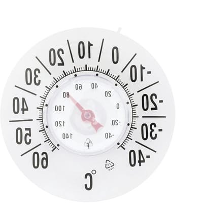Binnentemperatuurweergave - Ruimtemeter - Klimaat Bewaken - Seniorenvriendelijk Ontwerp - Diameter 18 cm - Wit