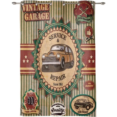 Moderne raamgordijnen voor woonkamer Billboard Auto Retro Strepen Gordijnen voor kinderslaapkamer Keukendecor Jaloezieën Draperieën 70W x 100H(cm) x2
