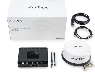 Avtex AMR104X 4G Dual Sim Cat6 Mobiel internet WiFi, Mobiele Internet-oplossing - Dual Sim en supersnelle CAT 6 4G-router voor camper en caravan LTE en Wi-Fi WIT