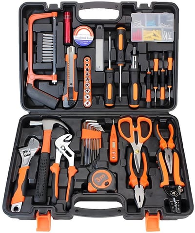 MakkelijkMooi Handgereedschapset in Koffer - Gereedschapsset - Compleet 102 Delig Set - Netjes Georganiseerd - Stevige Hardcase