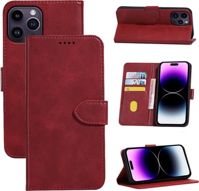 Hoesje geschikt voor iPhone 7 - Bookcase - Pasjeshouder - Portemonnee - Kunstleer - Rood