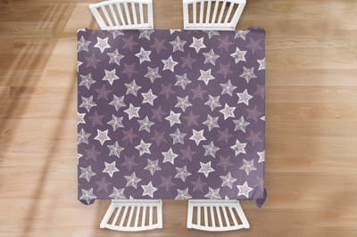 Kerst Tafelkleed - Kerstmis Decoratie - Tafellaken - Patronen - Christmas - Sterren - 180x180 cm - Kerstmis Versiering - Tafeldecoratie Kerstmis - Kerstdecoratie tafel - Tafelversiering