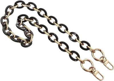 100 cm Schouderband voor Handtassen, Vervangende Ketting van Kunststof en Metaal, Ideaal voor Portemonnees en Handtassen (Zwart)