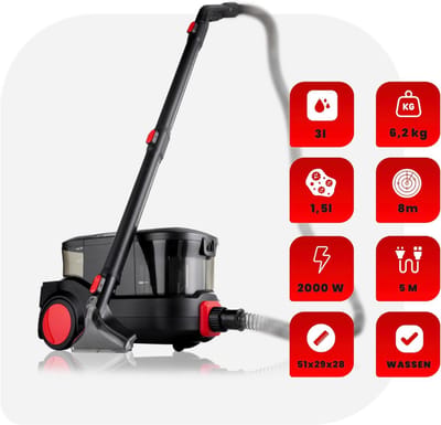 SCH® Tapijtreiniger machine - Tapijtreiniger - Tapijtreiniger apparaat - Zwart - ‎52cm x 28cm x 29cm
