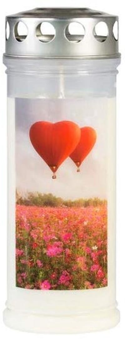 Gedenk kaars bloemenweide/ballon
