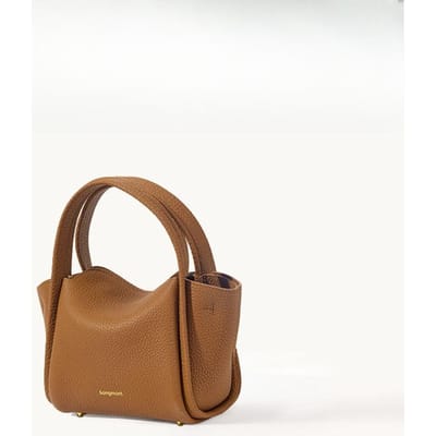 Songyuan Bao Bag Mini Groentemand Bovenste Laag Leer Handvat Crossbody Mini Mobiele Telefoon Tas brown