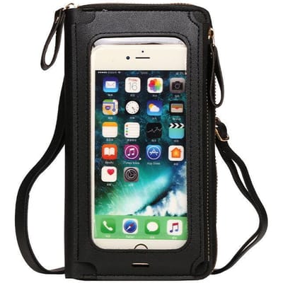 Dames Crossbody Tassen Touchscreen Mobiele Telefoon Portemonnee Mode Schoudertas Mobiele Mini Portemonnee Kaarthouder Handtas voor Dames zwart