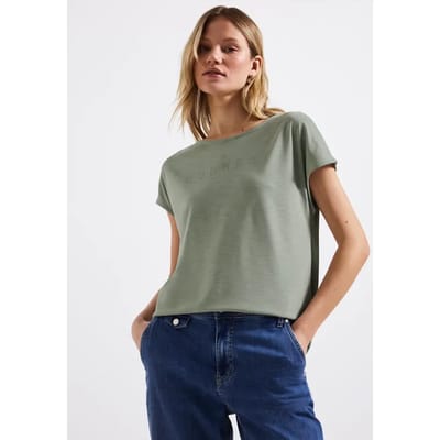 Silk-Look Shirt met tekst