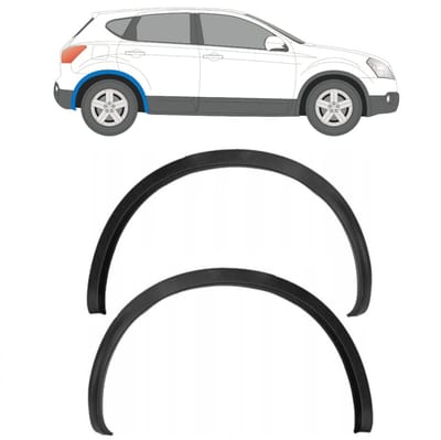 Zijlijst sierlijst achterspatbord voor Nissan Qashqai 2007-2013 / Links + Rechts