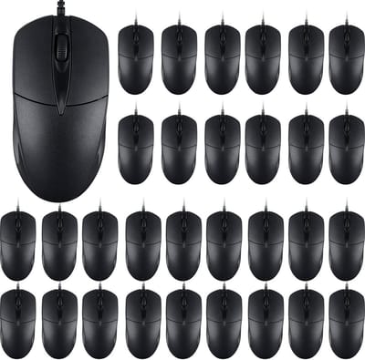 60 Stuks Zwarte USB Bedrade Muis voor PC en Laptop met Hoge Precisie