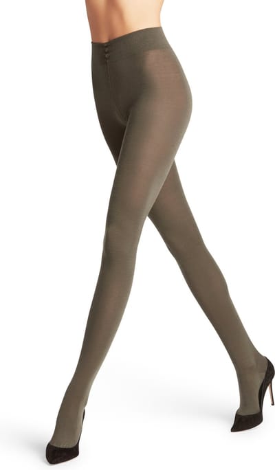 FALKE Softmerino eenkleurig wol katoen panty dames groen - maat 40-42