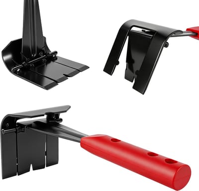 Wrikstang voor vloer‑ en plintdemontage, beschadigingsvrij demontagegereedschap met veermechanisme, hard staal, ergonomische handgreep voor laminaat, plinten, kasten en houtconstructies