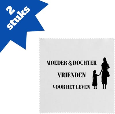 Akyol - moeder en dochter vrienden voor het leven brillendoekjes - Dochter - moeder/dochter - moeder cadeautjes - moederdag - verjaardag - geschenk - kado - dochter - dochter artikelen - verjaardag dochter - 17,8 bij 17,8 cm - 2 stuks