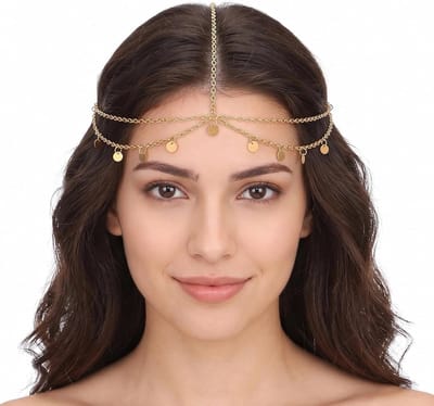 Elegante hoofdketting met strass, schelpen en kwastjes voor boho-stijl, perfect voor festivals en bruiloften, kostuumaccessoires voor dames en meisjes